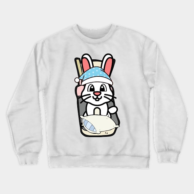 Cute bunny is going to bed Crewneck Sweatshirt by Pet Station